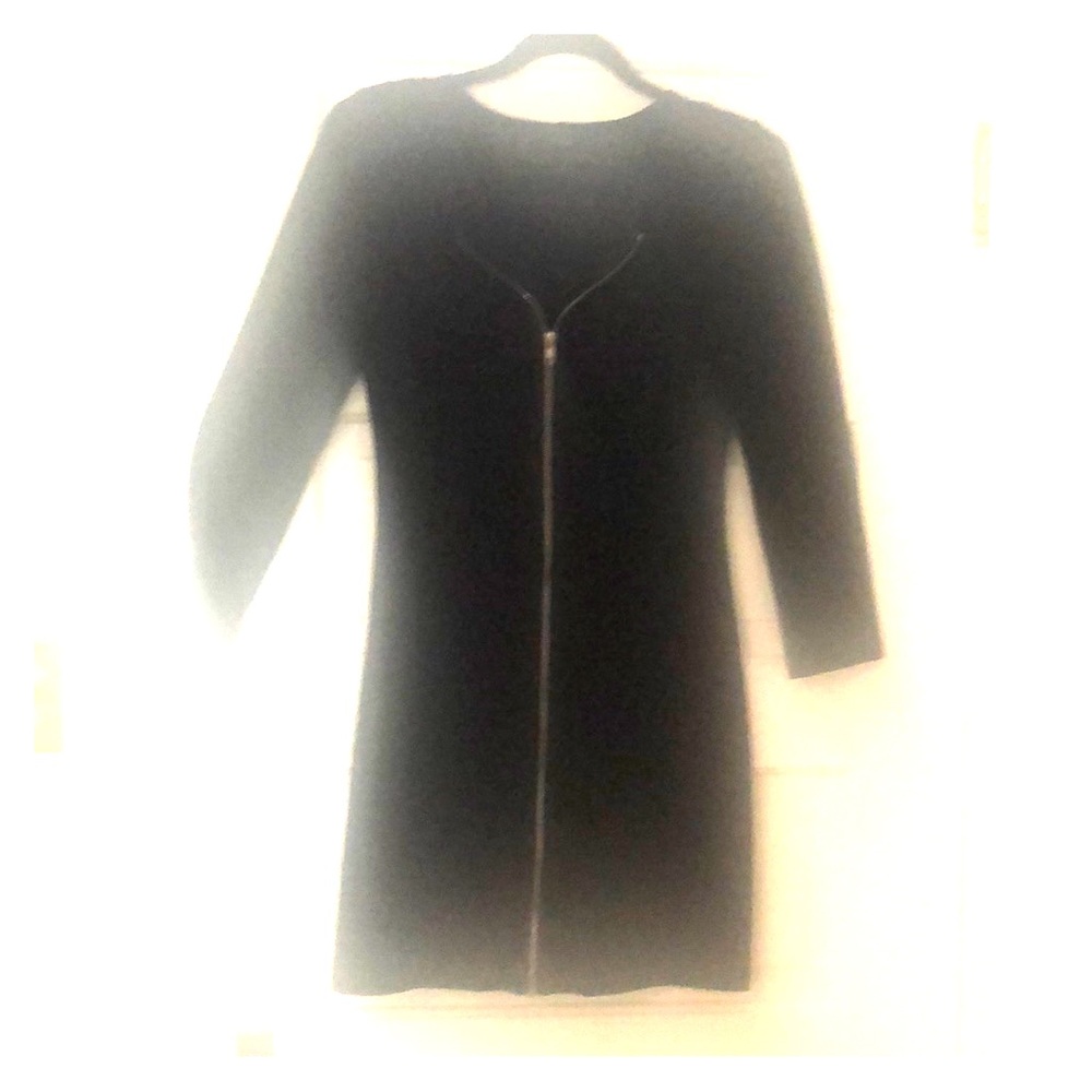Theory navy, 3/4 sleeve, fitted mini dress.